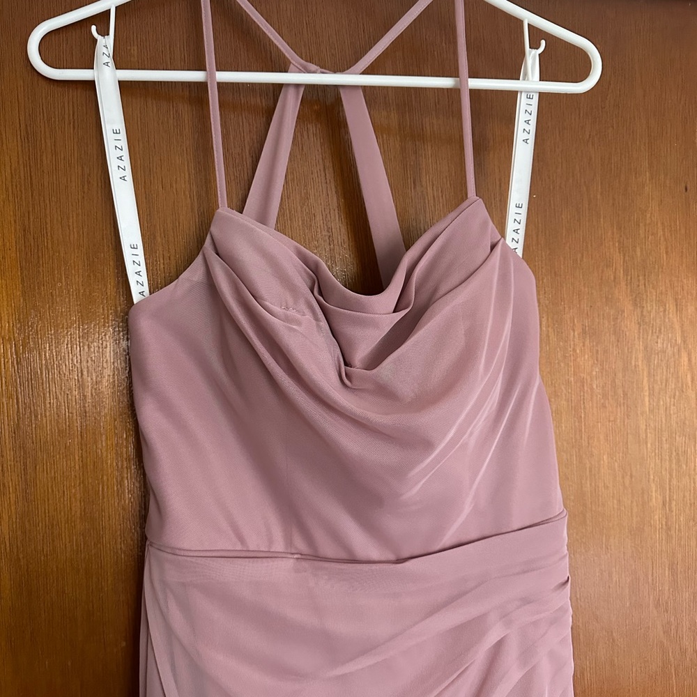 Azazie Bridesmaids Dress. Style Kalea. Dusty Rose Mesh. Garmet bag included.